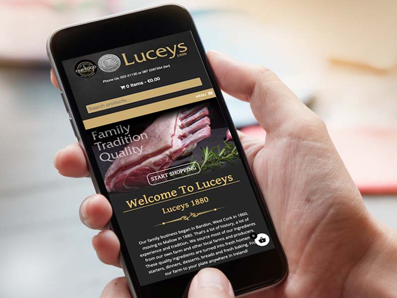 Luceys Food Ordering in Mallow Mobile Responsive Ecommerce Website Design
